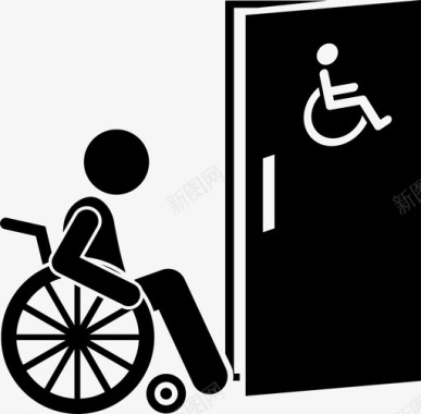 残疾人厕所残疾人卫生间图标图标