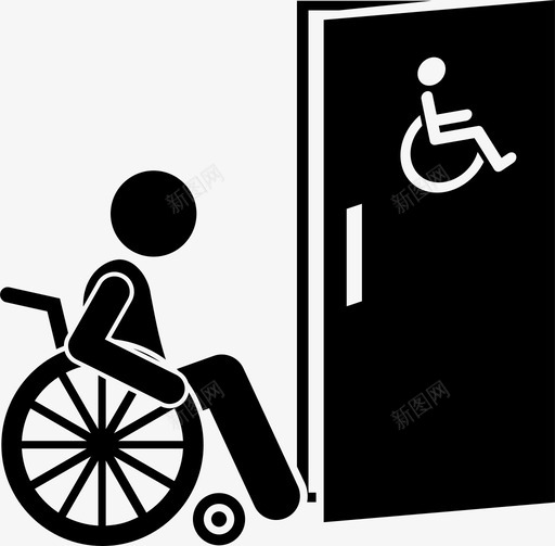 残疾人厕所残疾人卫生间图标svg_新图网 https://ixintu.com 公共 卫生间 厕所 残疾人 洗手间 特殊需要 设施 轮椅