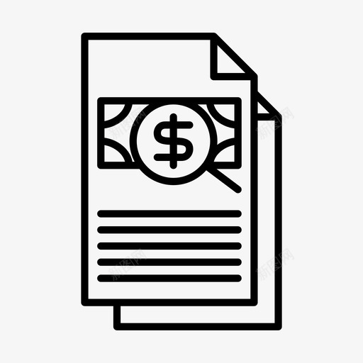 发票美元财务图标svg_新图网 https://ixintu.com 业务和财务 付款 发票 报表 美元 财务