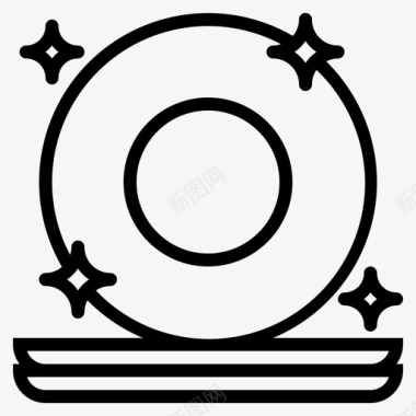 盘子清洁厨房图标图标
