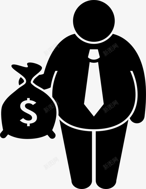 有钱的胖子有钱的有钱的商人图标svg_新图网 https://ixintu.com 商人 有钱 胖子