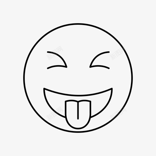 舌头头像表情符号图标svg_新图网 https://ixintu.com 头像 用户 笑脸 舌头 表情符号