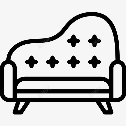 沙发室内21线性图标svg_新图网 https://ixintu.com 室内设计 沙发 线性