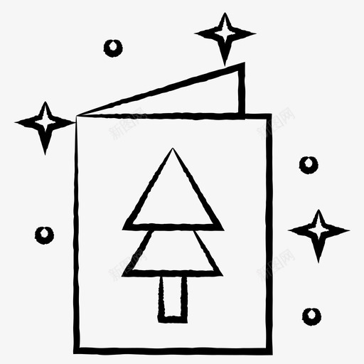 卡片圣诞卡星星图标svg_新图网 https://ixintu.com 卡片 圣诞 圣诞卡 圣诞树 星星 涂鸦