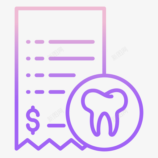 发票牙科38轮廓渐变图标svg_新图网 https://ixintu.com 发票 牙科38 轮廓渐变