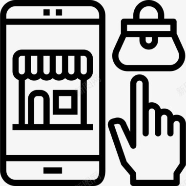 网上购物电子商务109线性图标图标