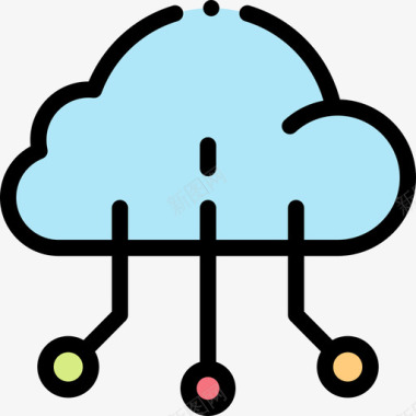 云计算大数据36线性彩色图标图标