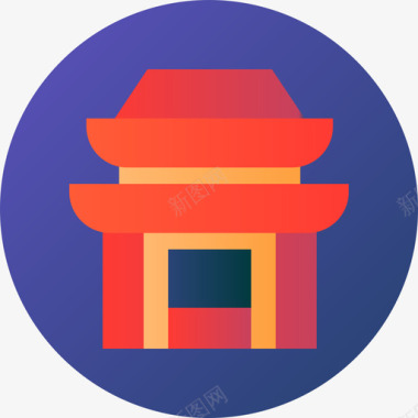 中国寺庙精神23梯度图标图标