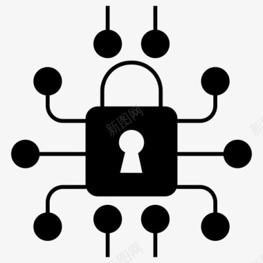 网络安全加密网络保护图标图标