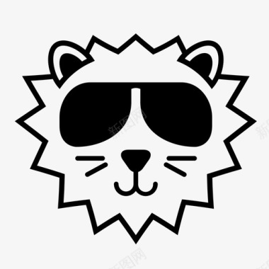 狮子猫眼镜图标图标