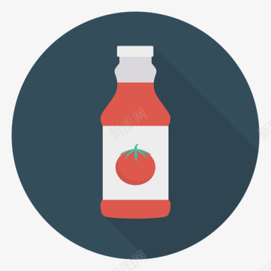 番茄酱食品和饮料30圆形图标图标