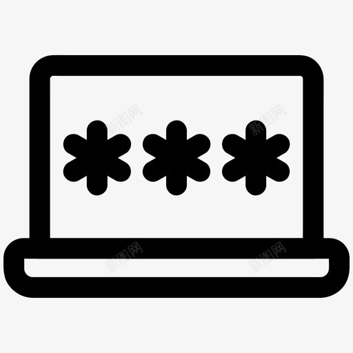笔记本电脑密码锁开图标svg_新图网 https://ixintu.com 安全 密码 电脑 笔记本