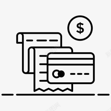 信用卡账单信用卡收据信用卡费用图标图标