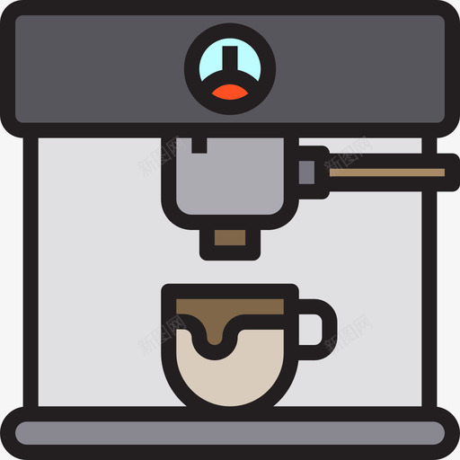 咖啡机餐厅91线性颜色图标svg_新图网 https://ixintu.com 咖啡机 线性 颜色 餐厅
