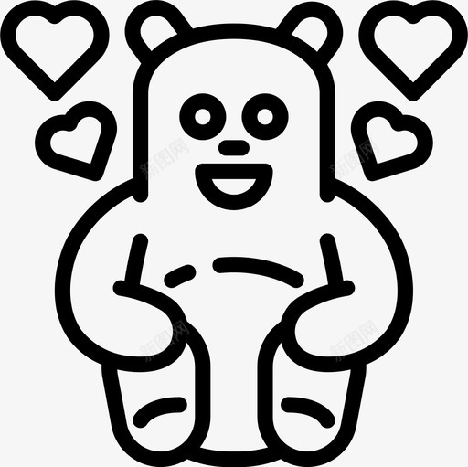 熊可爱的偶像2直线型图标svg_新图网 https://ixintu.com 偶像 可爱 爱的 直线 线型