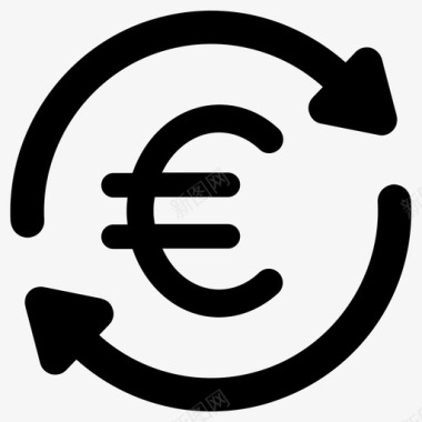 欧元兑换欧元货币付款图标图标