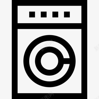 洗衣机浴室34线性图标图标