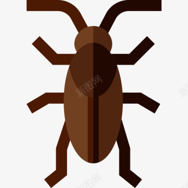 蟑螂昆虫38扁平图标图标