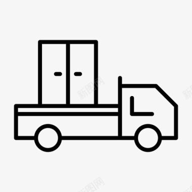 卡车货物运输卡车交付图标图标