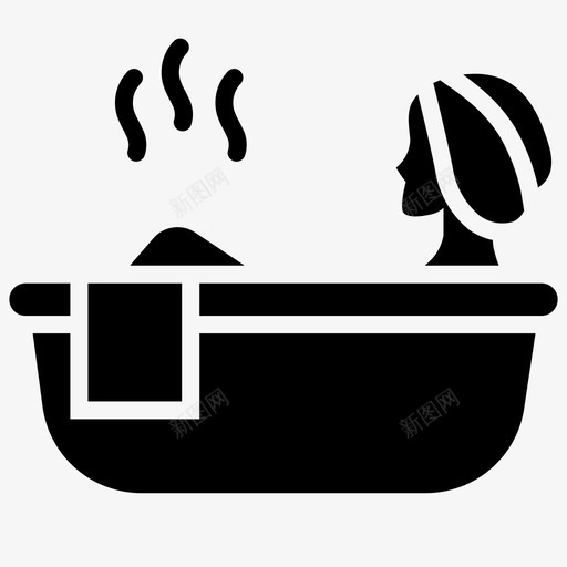 水疗浴缸热水图标svg_新图网 https://ixintu.com 按摩 放松 水疗 浴缸 热水