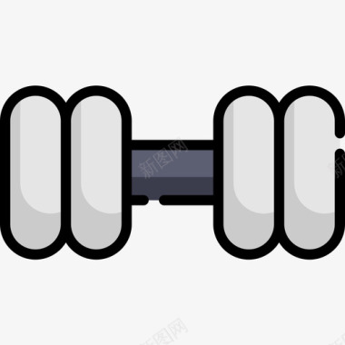 哑铃健康16线性颜色图标图标