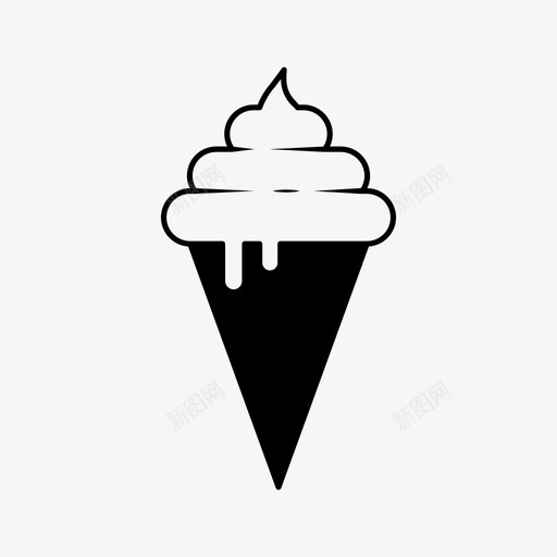 冰激凌蛋卷冰淇淋蛋卷冷的图标svg_新图网 https://ixintu.com 冰淇淋 冰淇淋蛋卷 冰激凌蛋卷 冷的 夏天 食物