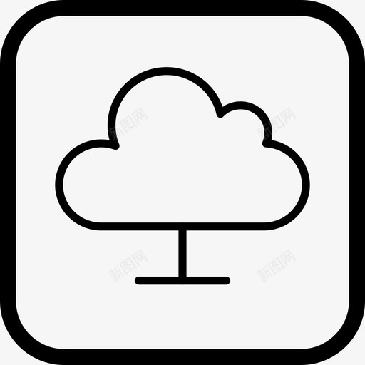 云计算网络存储图标svg_新图网 https://ixintu.com 上传 云计算 天气 存储 网络
