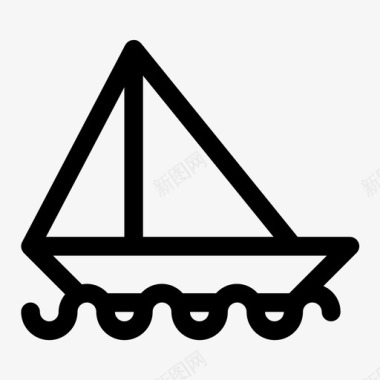 船巡航帆船图标图标