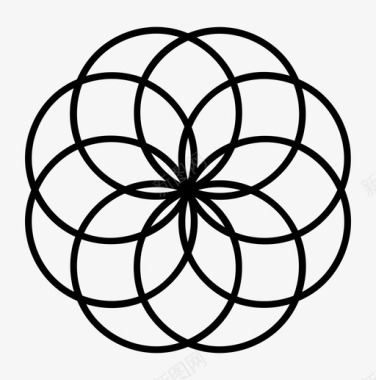 莲花圆圈几何学图标图标