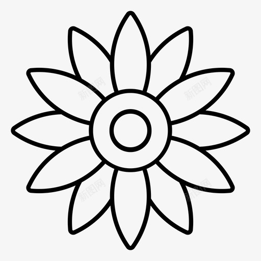 非洲菊开花花图标svg_新图网 https://ixintu.com 开花 绿 花 非洲菊