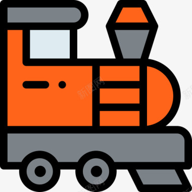 火车车辆和运输工具1线性颜色图标图标