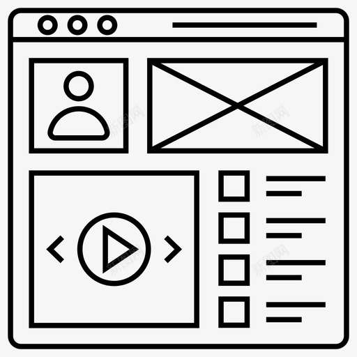 web配置文件应用程序联机性能仪表板图标svg_新图网 https://ixintu.com siteflow ui web 向量 图标 套件 布局 用户 线框 详细信息 配置文件