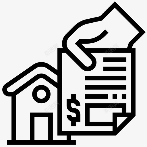 许可证契据房屋图标svg_新图网 https://ixintu.com 保险 契据 建筑线1 房屋 许可证