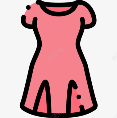 连衣裙时尚22线性颜色图标图标