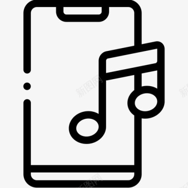 智能手机摇滚乐28线性图标图标