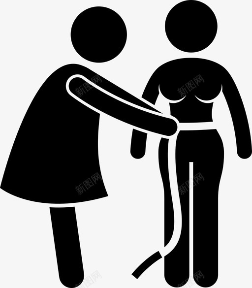 测量女性腰围测量卷尺尺寸图标svg_新图网 https://ixintu.com 体重 卷尺 女性 尺寸 测量 腰围 身高