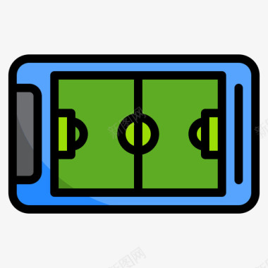 足球智能手机30线性颜色图标图标