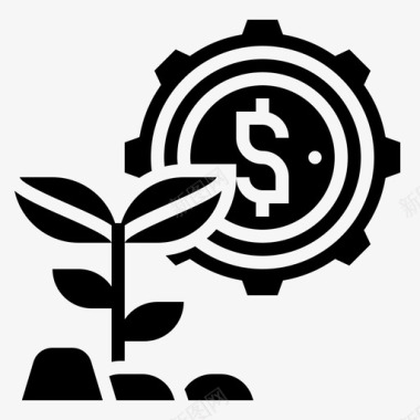 增长收益发展图标图标
