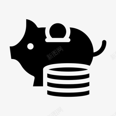 小猪银行硬币金融图标图标