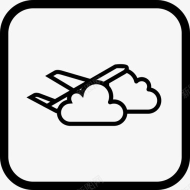 飞机云飞机旅行图标图标