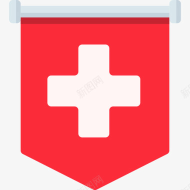 瑞士国旗4平坦图标图标