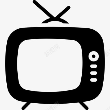 老式电视天线古董图标图标