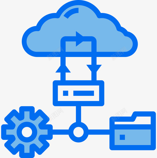 云大数据43蓝色图标svg_新图网 https://ixintu.com 大数 数据 蓝色