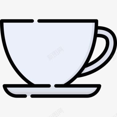 咖啡杯家居用品15线性颜色图标图标