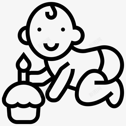 生日周年纪念日婴儿图标svg_新图网 https://ixintu.com 单品 周年 周年纪念 婴儿 必备 新生儿 生日 纪念日 蛋糕