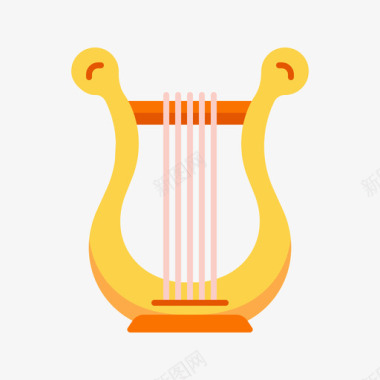 竖琴乐器33扁平图标图标