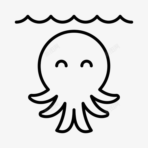 章鱼海洋生物航海图标svg_新图网 https://ixintu.com 海军 海洋 海洋生物 章鱼 航海