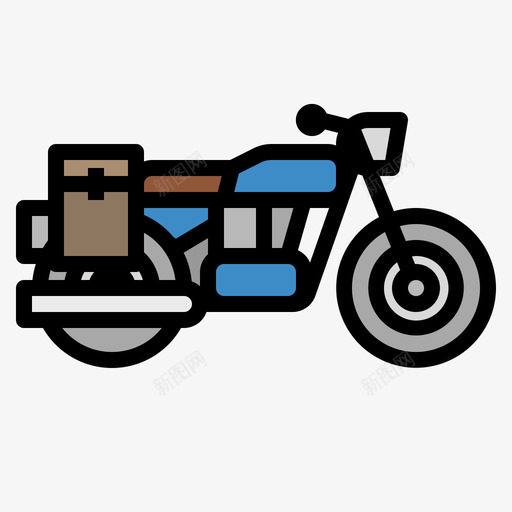 摩托车公路旅行5线性颜色图标svg_新图网 https://ixintu.com 公路 摩托车 旅行 线性 颜色