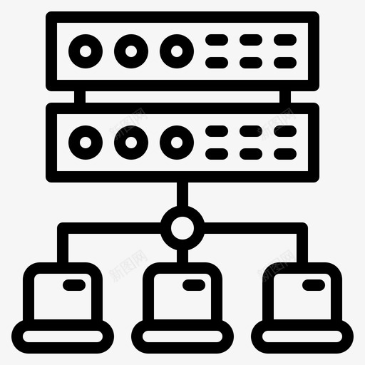 网络网络和数据库1线性图标svg_新图网 https://ixintu.com 数据库 线性 网络