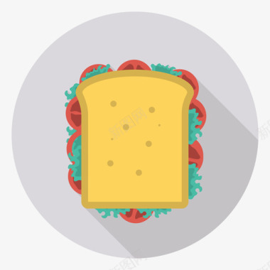 三明治食品和饮料30圆形图标图标
